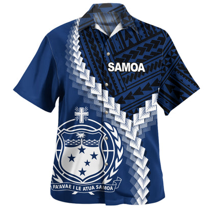 Samoa Hawaiian Shirt Samoa Coat Of Arms With Polynesian Tattoo Style