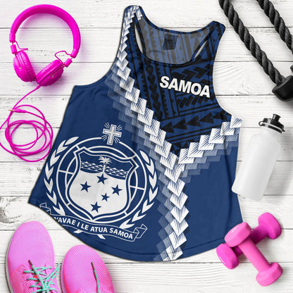 Samoa Women Tank Samoa Coat Of Arms With Polynesian Tattoo Style