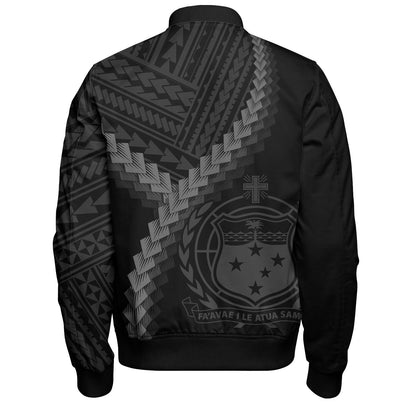 Samoa Bomber Jacket Samoa Coat Of Arms With Polynesian Tattoo Style