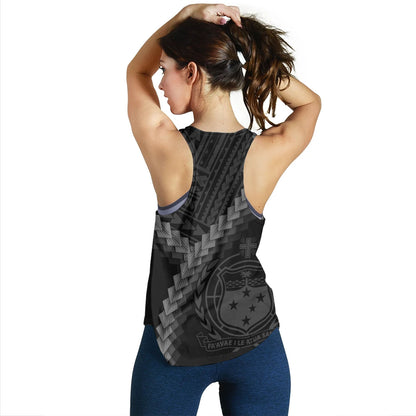 Samoa Women Tank Samoa Coat Of Arms With Polynesian Tattoo Style