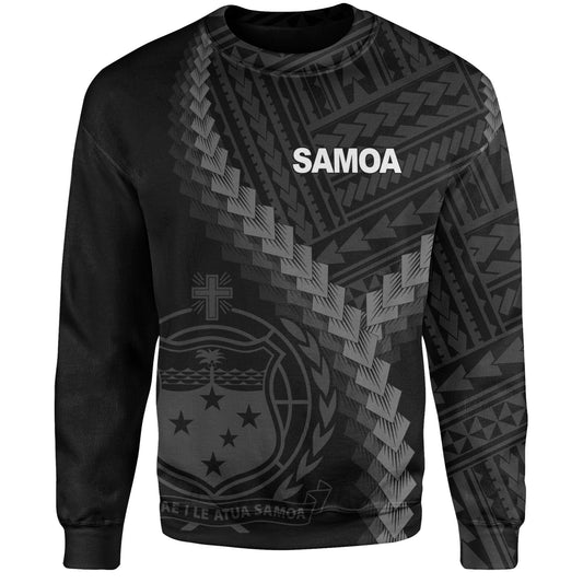 Samoa Sweatshirt Samoa Coat Of Arms With Polynesian Tattoo Style
