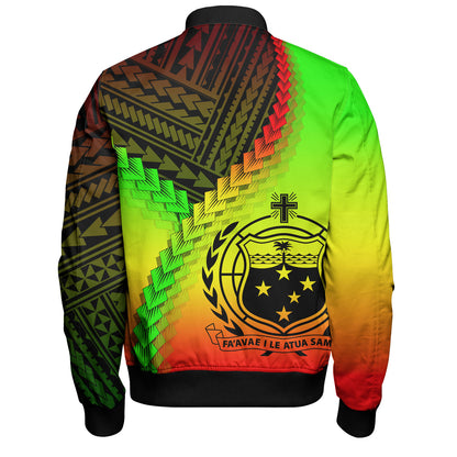 Samoa Bomber Jacket Samoa Coat Of Arms With Polynesian Tattoo Style