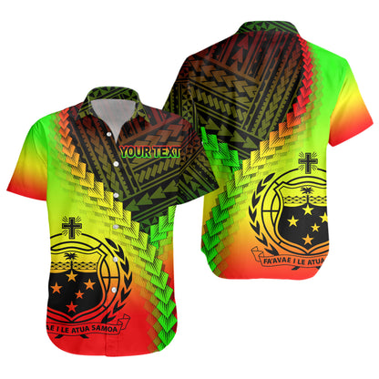 Samoa Short Sleeve Shirt Samoa Coat Of Arms With Polynesian Tattoo Style