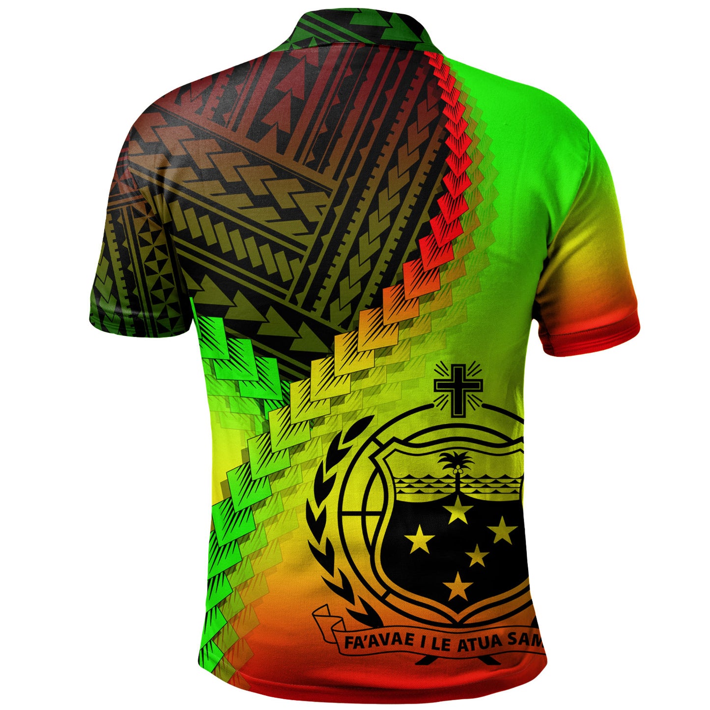Samoa Polo Shirt Samoa Coat Of Arms With Polynesian Tattoo Style