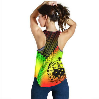 Samoa Women Tank Samoa Coat Of Arms With Polynesian Tattoo Style