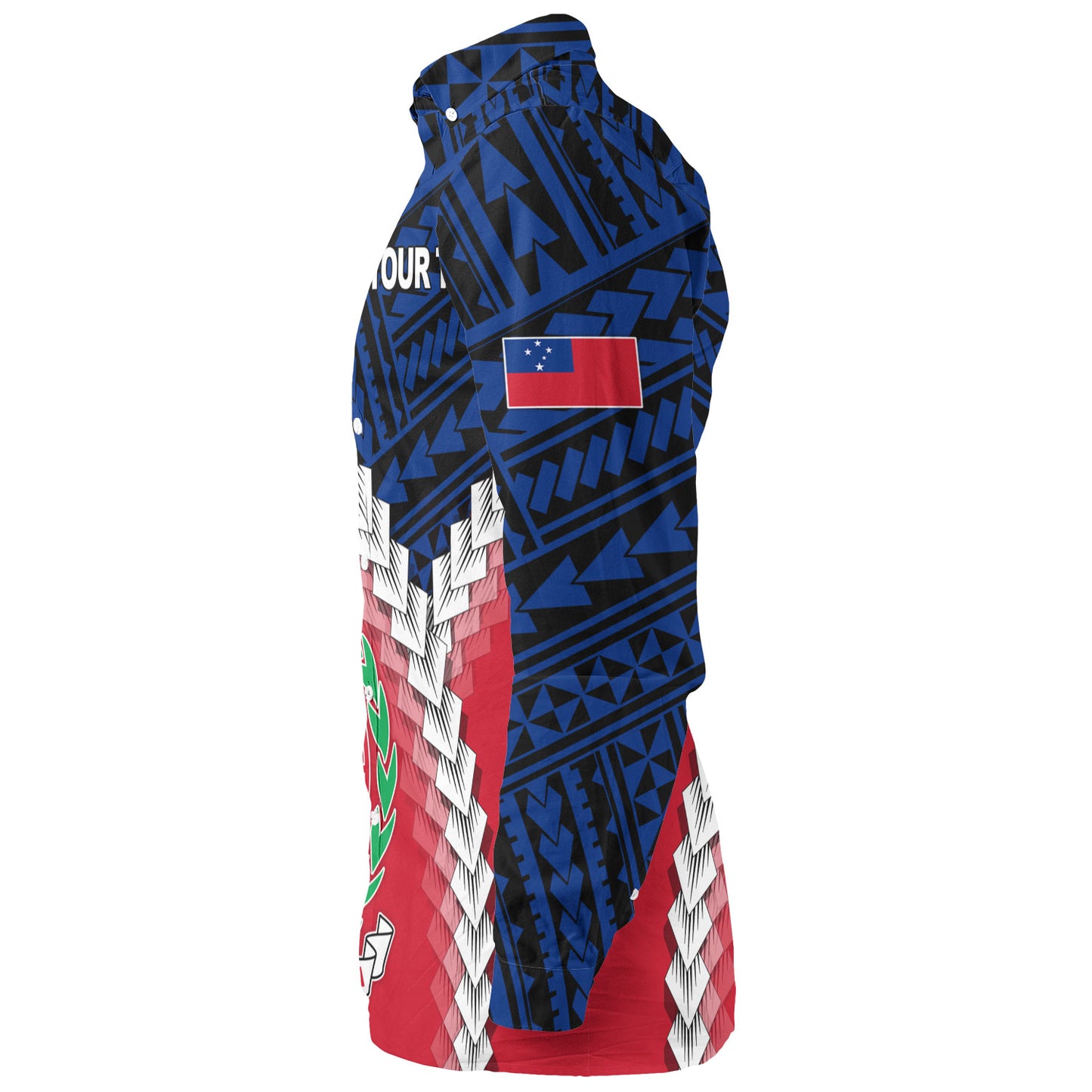 Samoa Long Sleeve Shirt Samoa Coat Of Arms With Polynesian Tattoo Flag Style