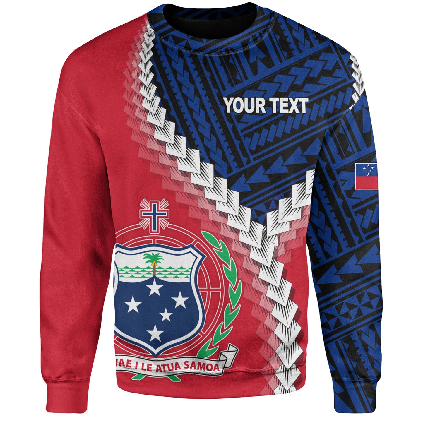 Samoa Sweatshirt Samoa Coat Of Arms With Polynesian Tattoo Flag Style