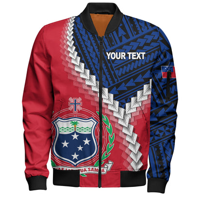 Samoa Bomber Jacket Samoa Coat Of Arms With Polynesian Tattoo Flag Style