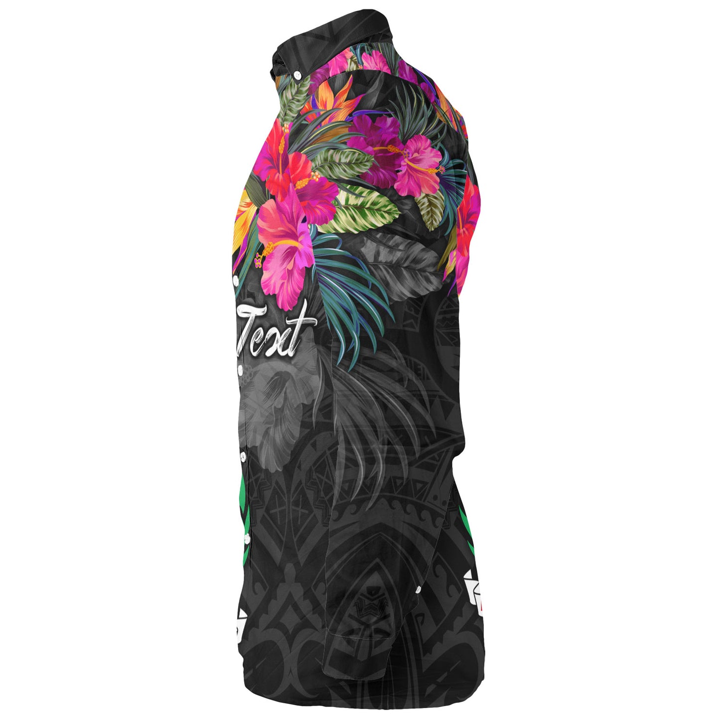 Samoa Long Sleeve Shirt Custom Samoa Coat Of Arms With Tropical Flowers Special