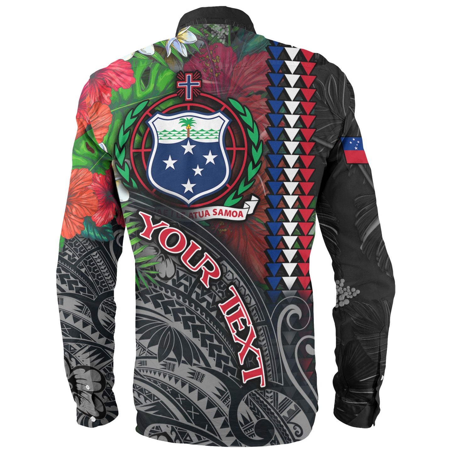 Samoa Custom Personalised Long Sleeve Shirt Samoa Seal Hibiscus And Plumeria With Palm Branches Vintage Style