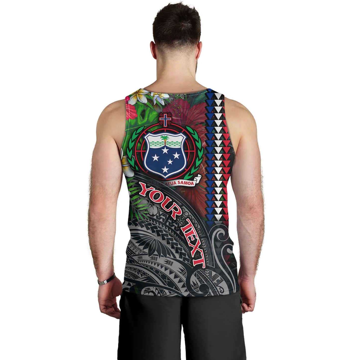 Samoa Custom Personalised Tank Top Samoa Seal Hibiscus And Plumeria With Palm Branches Vintage Style