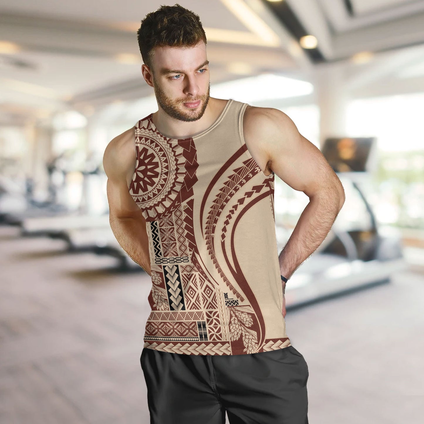 Samoa Tank Top Samoan Siapo Brown Design