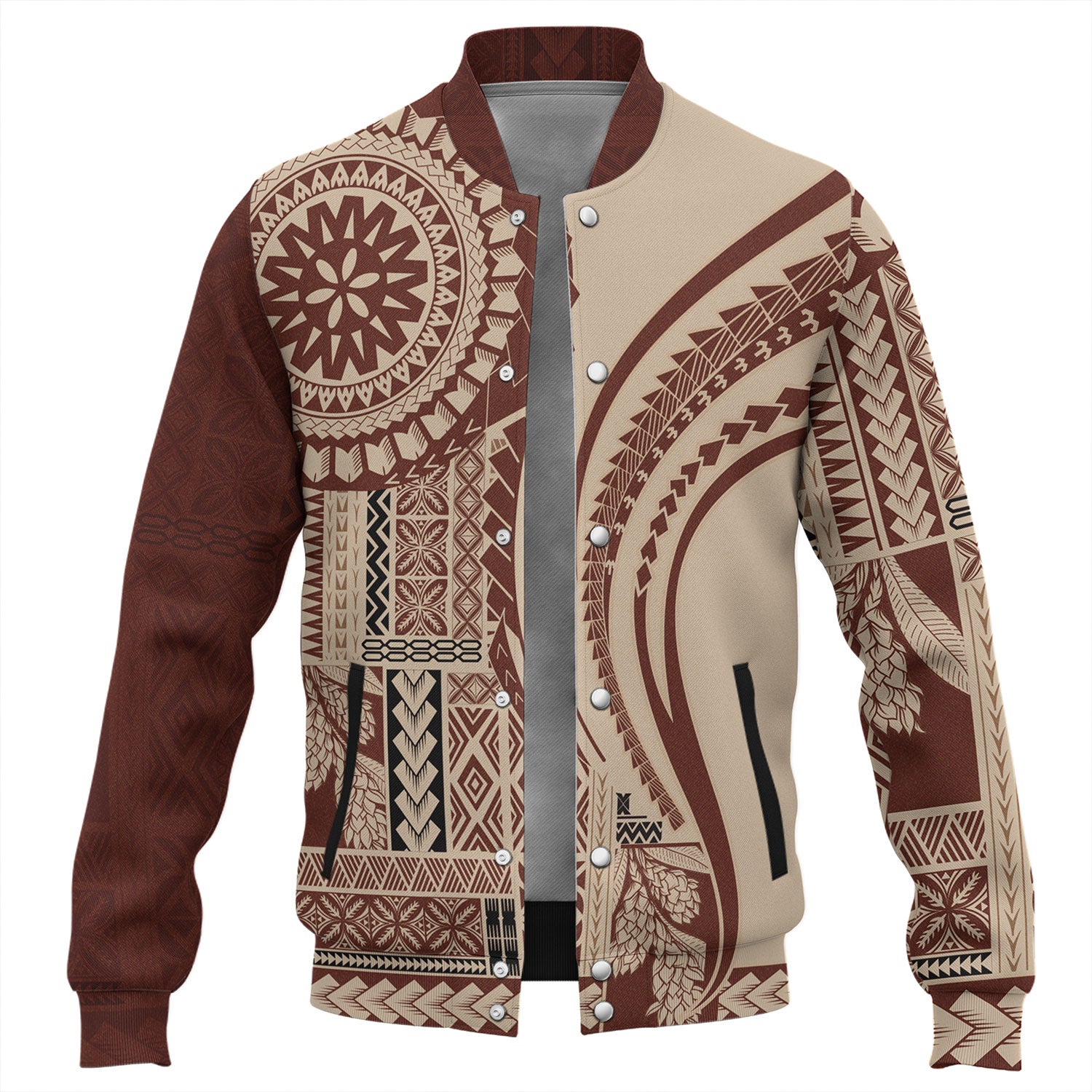Samoa Baseball Jacket Samoan Siapo Brown Design