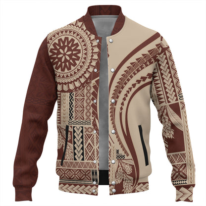 Samoa Baseball Jacket Samoan Siapo Brown Design