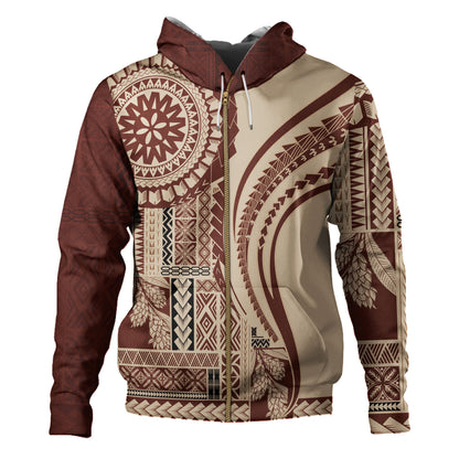 Samoa Hoodie Samoan Siapo Brown Design