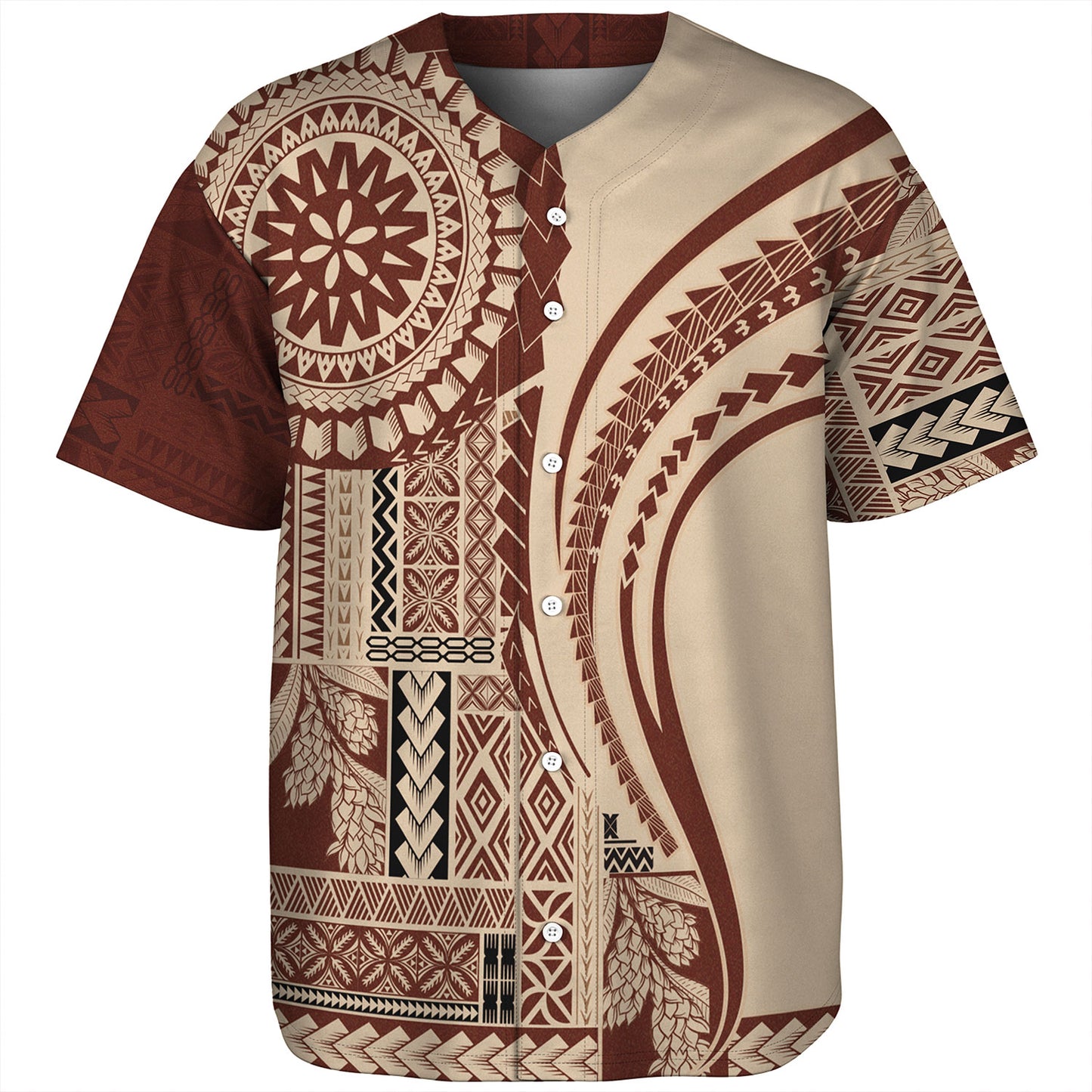 Samoa Baseball Shirt Samoan Siapo Brown Design