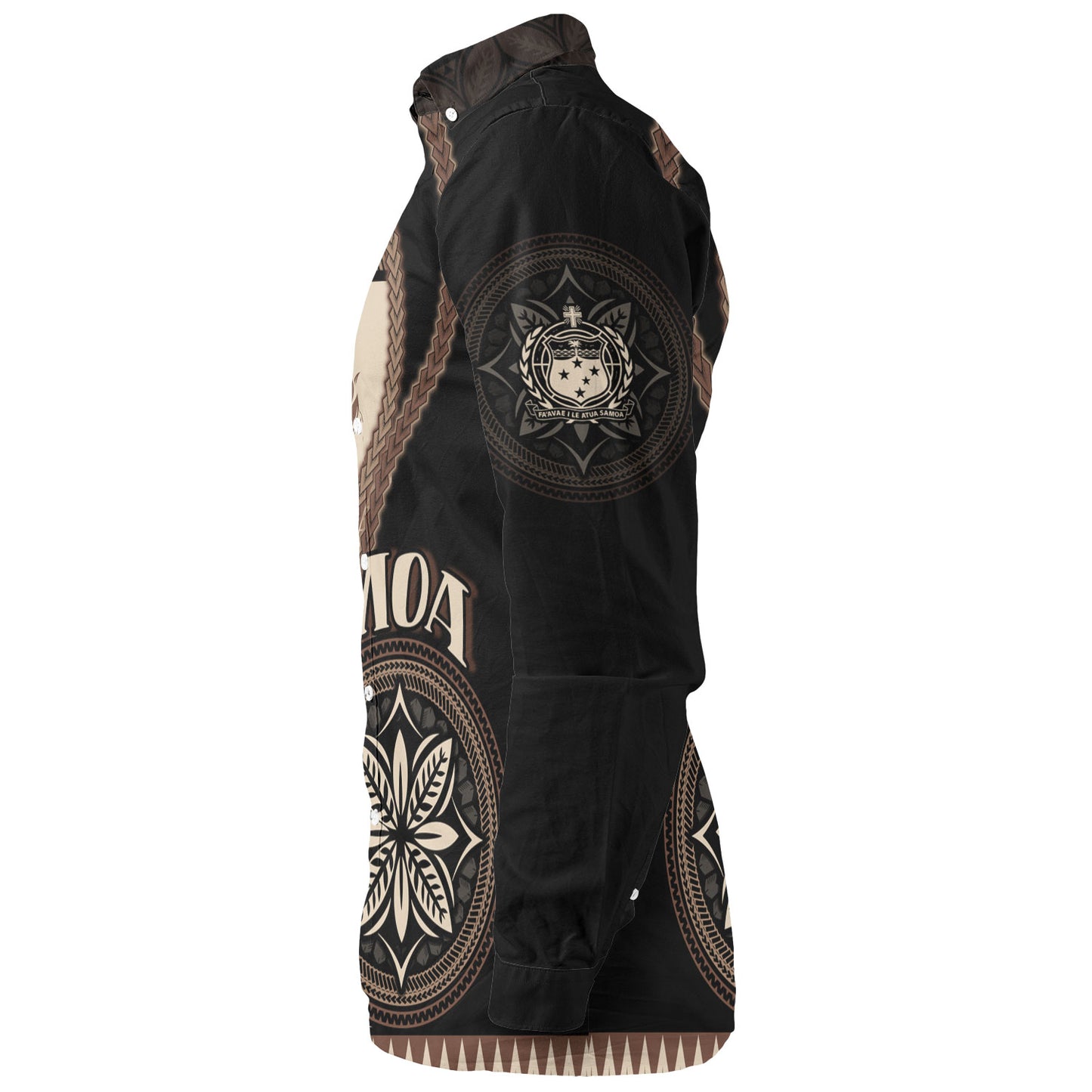 Samoa Long Sleeve Shirt Custom Samoan Siapo Motif Classic Style