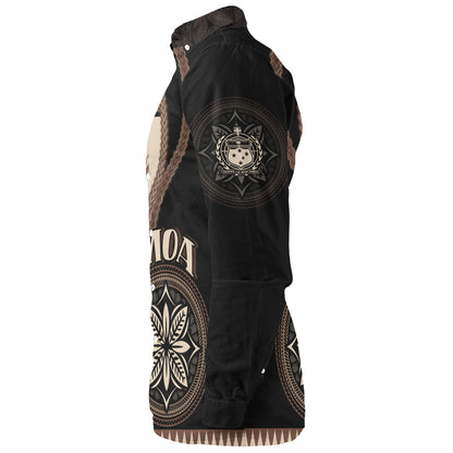 Samoa Long Sleeve Shirt Custom Samoan Siapo Motif Classic Style