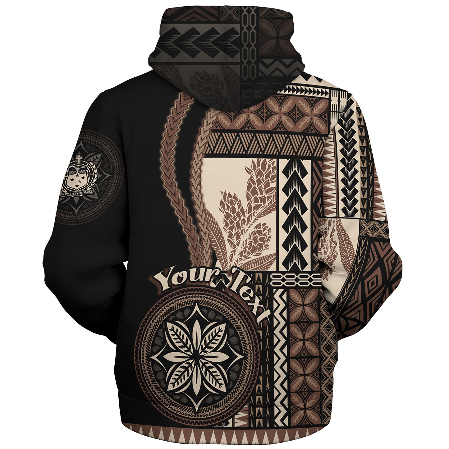 Samoa Sherpa Hoodie Custom Samoan Siapo Motif Classic Style