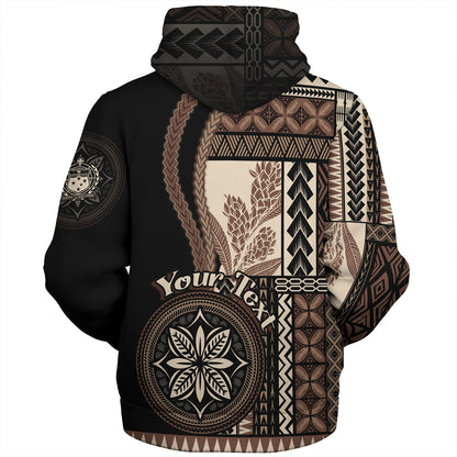 Samoa Sherpa Hoodie Custom Samoan Siapo Motif Classic Style