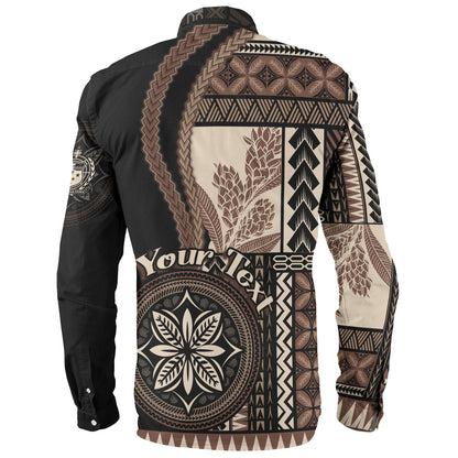 Samoa Long Sleeve Shirt Custom Samoan Siapo Motif Classic Style