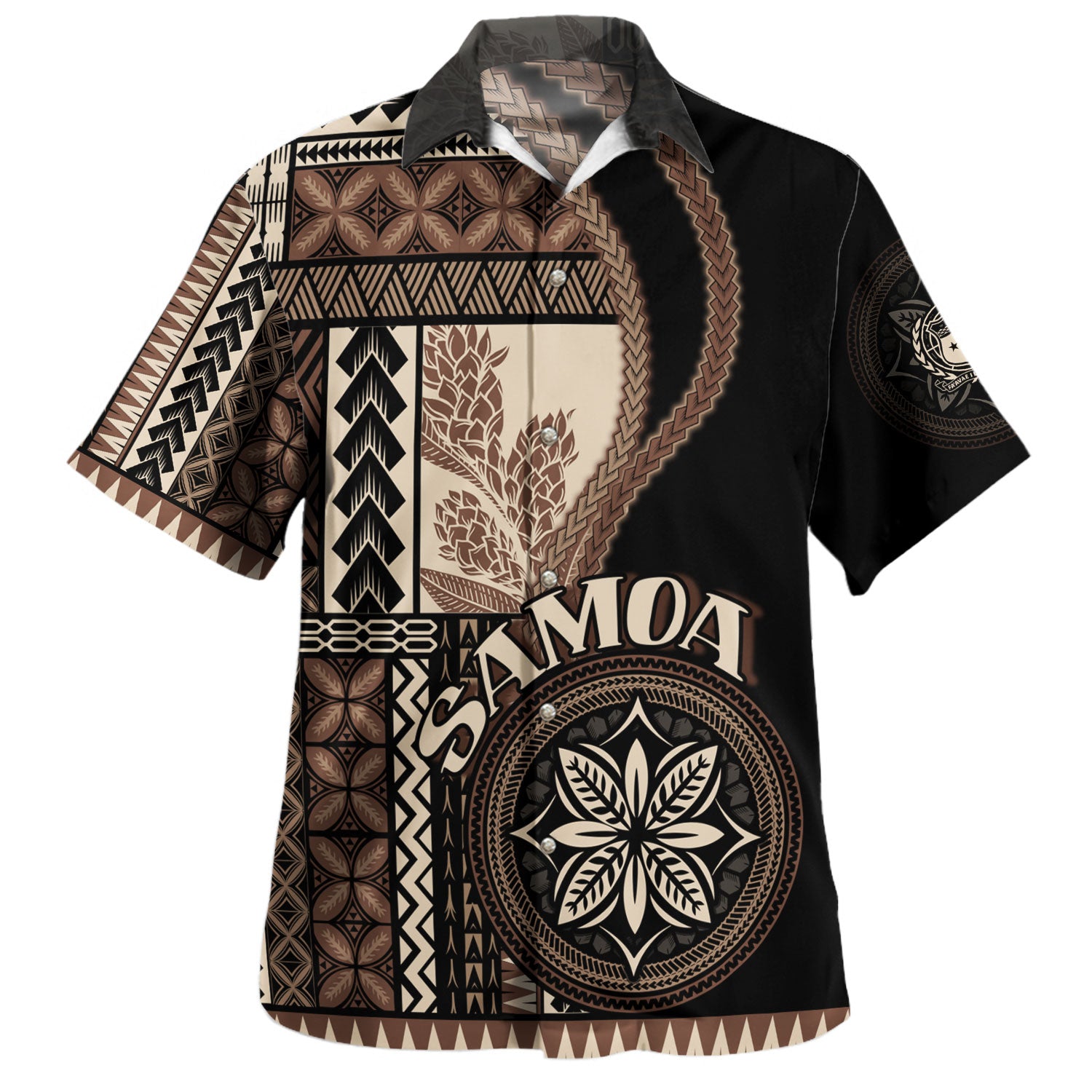 Samoa Hawaiian Shirt Custom Samoan Siapo Motif Classic Style