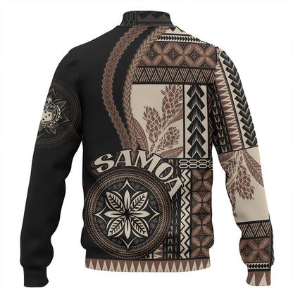Samoa Baseball Jacket Custom Samoan Siapo Motif Classic Style