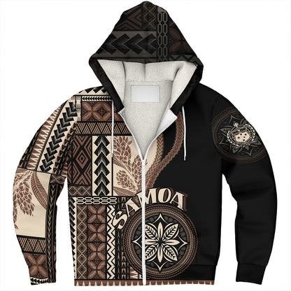 Samoa Sherpa Hoodie Custom Samoan Siapo Motif Classic Style