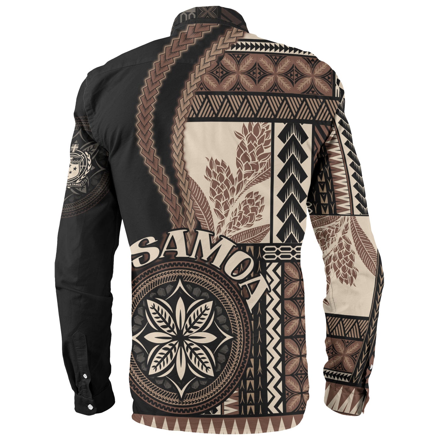 Samoa Long Sleeve Shirt Custom Samoan Siapo Motif Classic Style