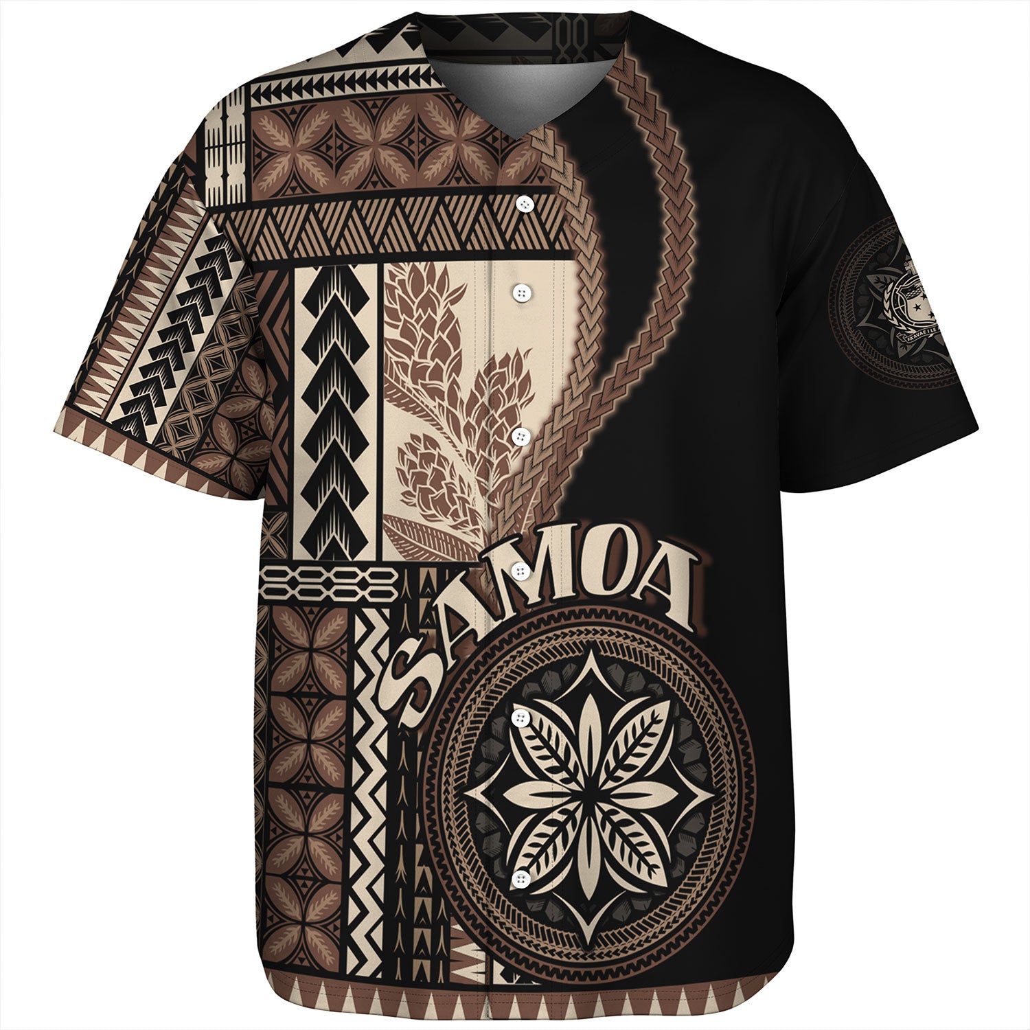 Samoa Baseball Shirt Custom Samoan Siapo Motif Classic Style