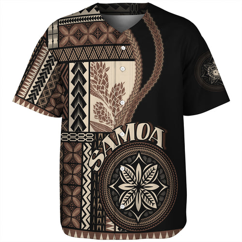 Samoa Baseball Shirt Custom Samoan Siapo Motif Classic Style