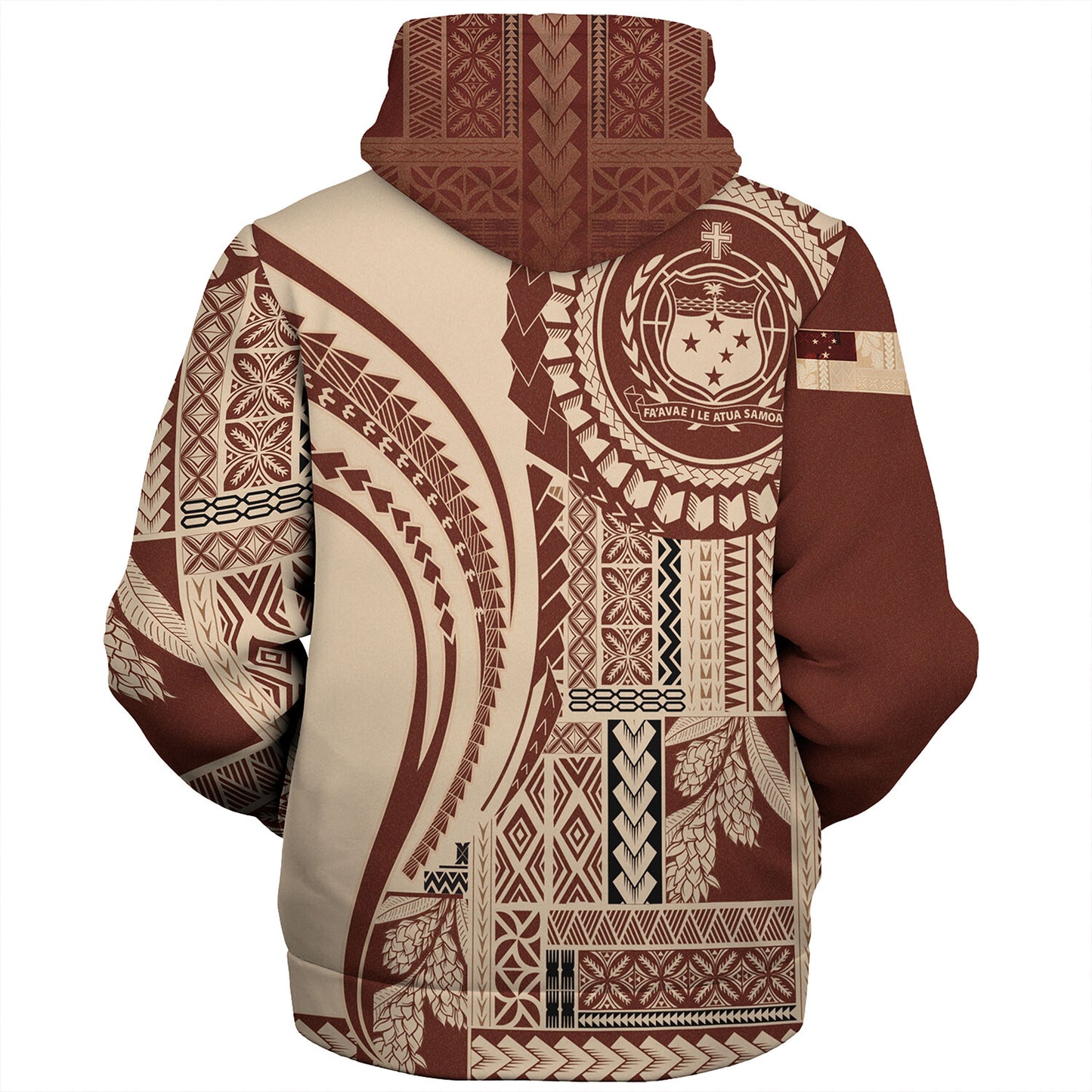 Samoa Sherpa Hoodie Seal Samoan Siapo Brown Design