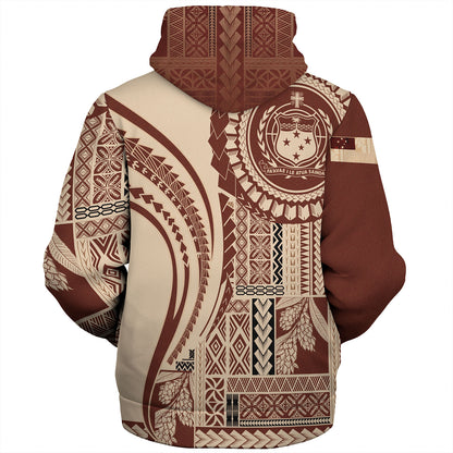 Samoa Sherpa Hoodie Seal Samoan Siapo Brown Design