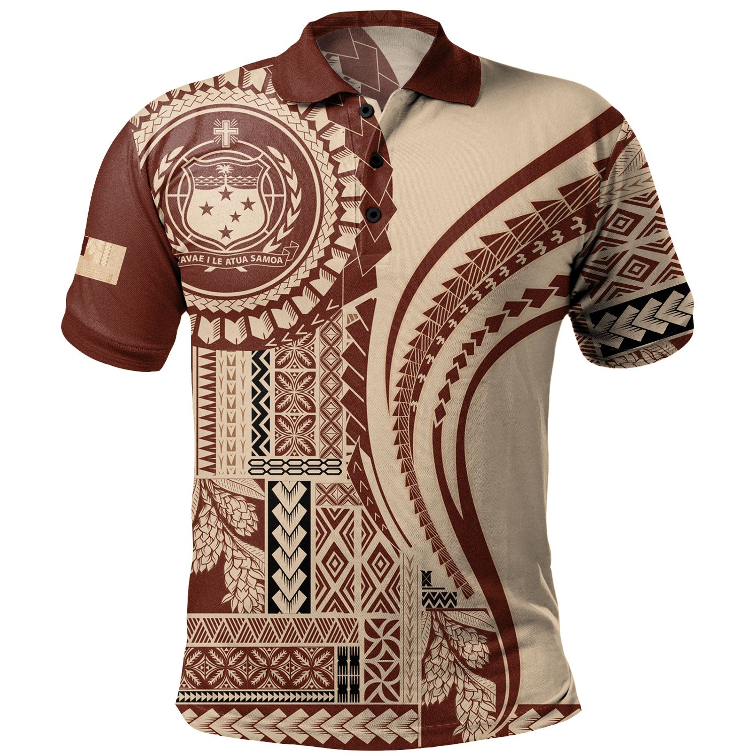 Samoa Polo Shirt Seal Samoan Siapo Brown Design