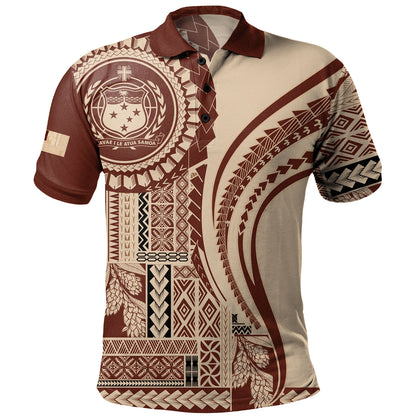 Samoa Polo Shirt Seal Samoan Siapo Brown Design