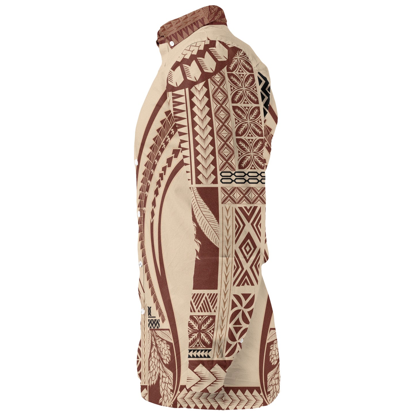 Samoa Long Sleeve Shirt Seal Samoan Siapo Brown Design