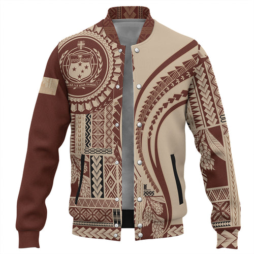 Samoa Baseball Jacket Seal Samoan Siapo Brown Design