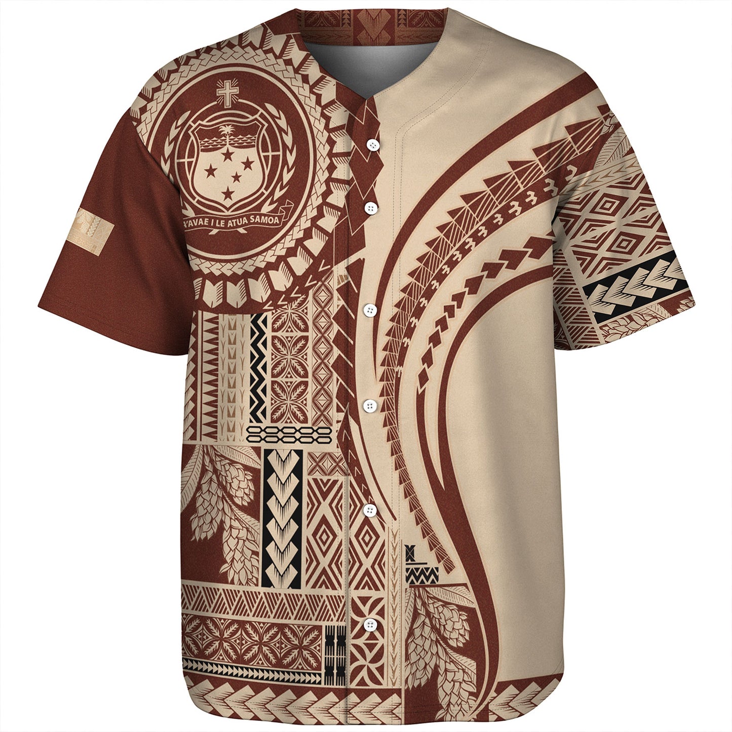 Samoa Baseball Shirt Seal Samoan Siapo Brown Design