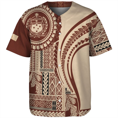 Samoa Baseball Shirt Seal Samoan Siapo Brown Design