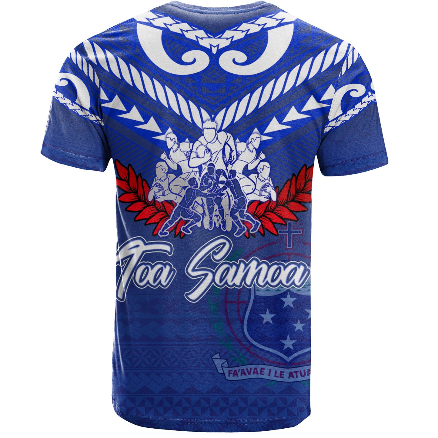 Samoa Custom Personalised T-Shirt Toa Samoa Tribal Pattern