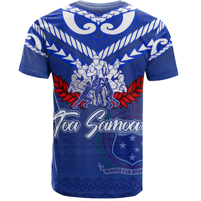 Samoa Custom Personalised T-Shirt Toa Samoa Tribal Pattern