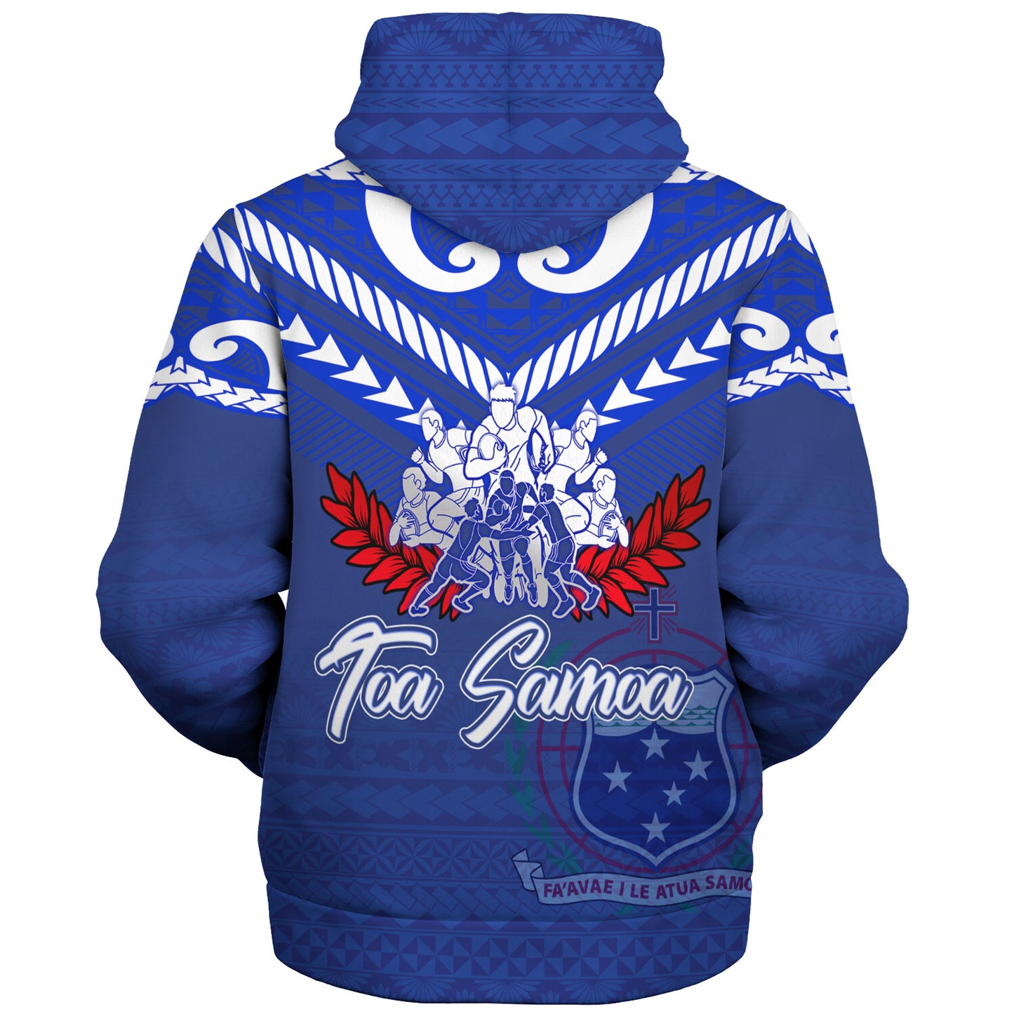 Samoa Custom Personalised  Sherpa Hoodie Toa Samoa Tribal Pattern