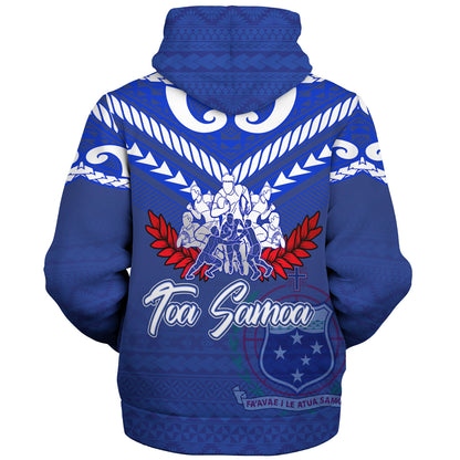 Samoa Custom Personalised  Sherpa Hoodie Toa Samoa Tribal Pattern