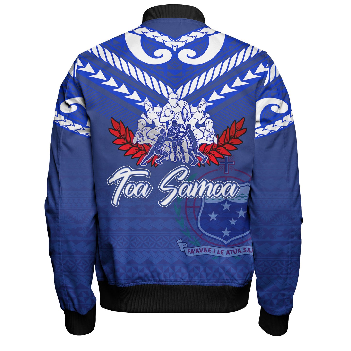 Samoa Custom Personalised Bomber Jacket Toa Samoa Tribal Pattern