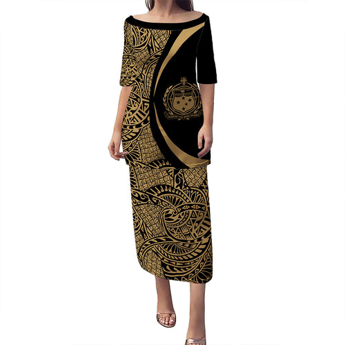 Samoa Puletasi Coat Of Arms Lauhala Circle Style