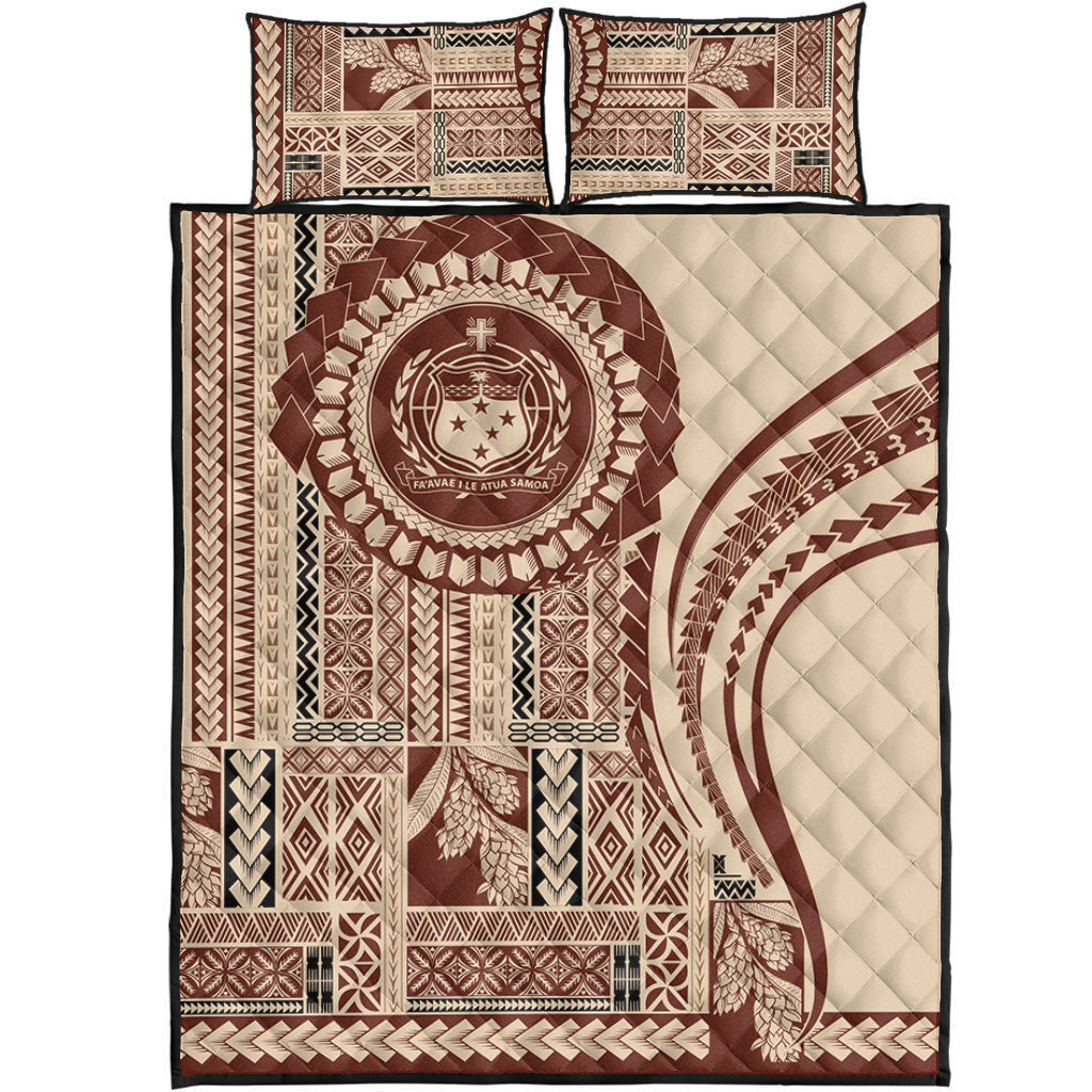 Samoa Quilt Bed Set Seal Samoan Siapo Brown Design