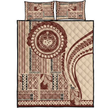 Samoa Quilt Bed Set Seal Samoan Siapo Brown Design