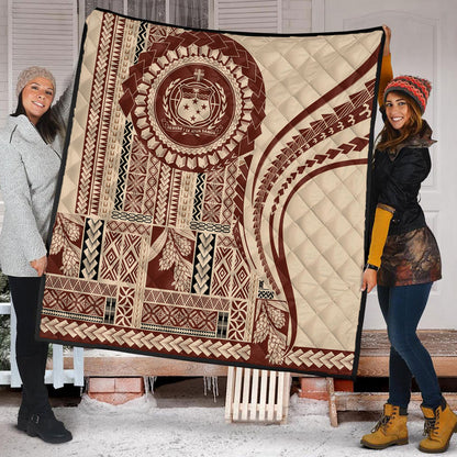 Samoa Premium Quilt Seal Samoan Siapo Brown Design