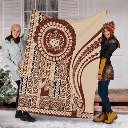 Samoa Premium Blanket Seal Samoan Siapo Brown Design