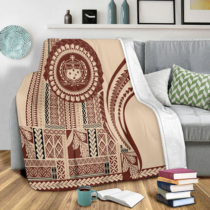 Samoa Premium Blanket Seal Samoan Siapo Brown Design